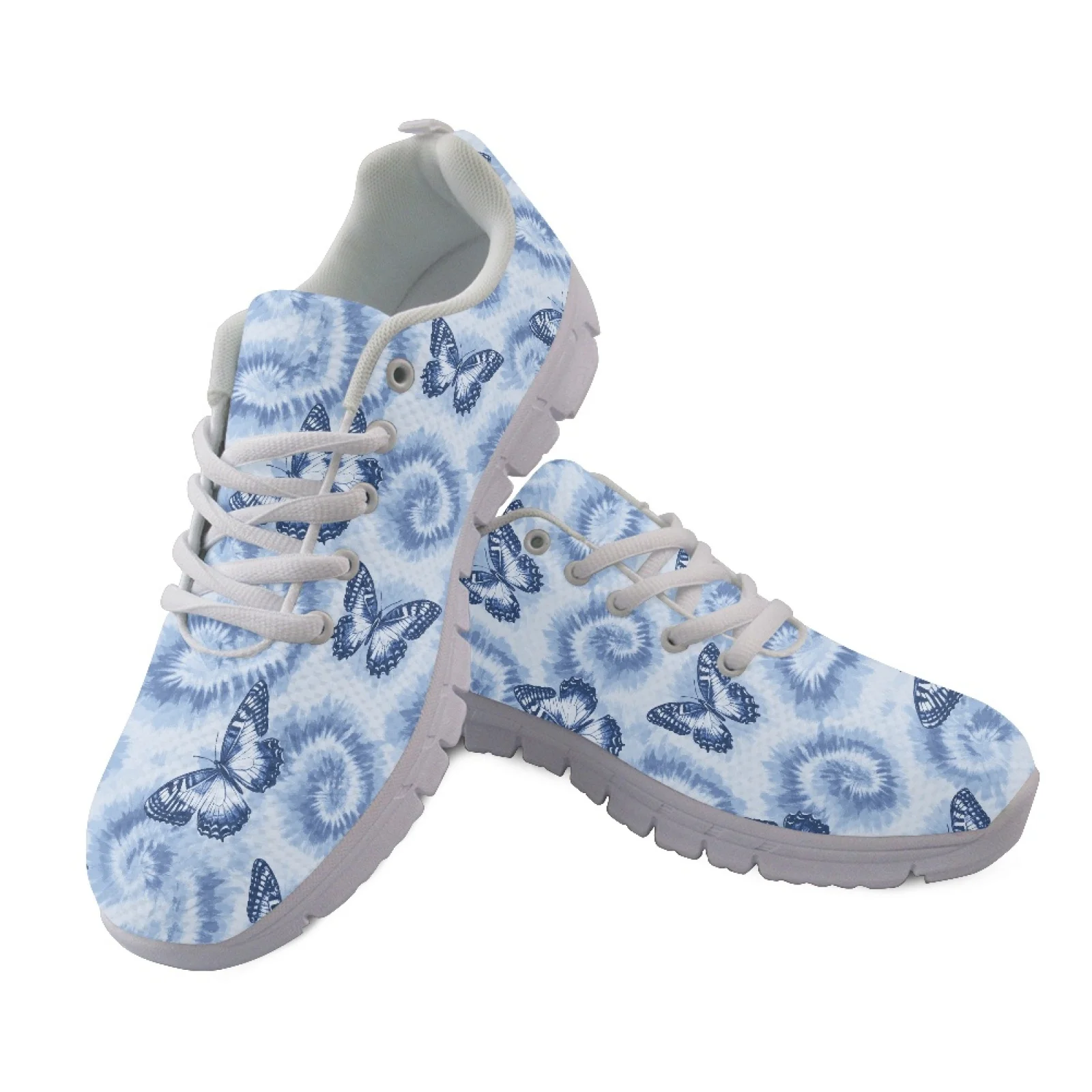 Coloranimal Butterfly Pattern Mesh & EVA Sole Mens Lace Up Athletic Trainers Lightweight Work Shoes for Women New Design