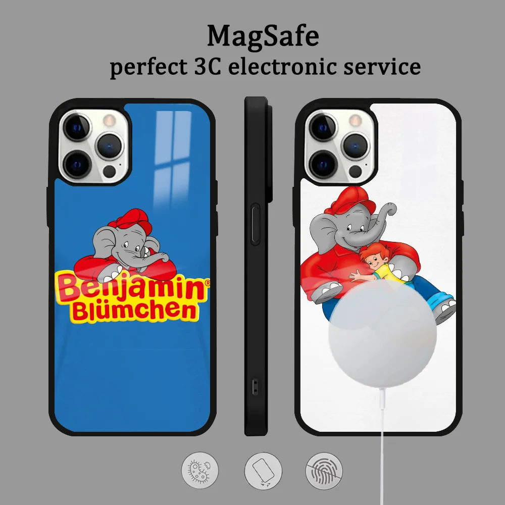 

Classic Animation B-Benjamin Blumchen Phone Case For IPhone 16 15 14 13 12 11 Pro Max Plus Mini Magsafe Mirror Wireless Magnet