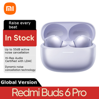 Global Version Xiaomi Redmi Buds 6 Pro Earbuds 55dB Active Noise Cancellation 480mAh Battery Bluetooth 5.3 TWS Earphone Headset