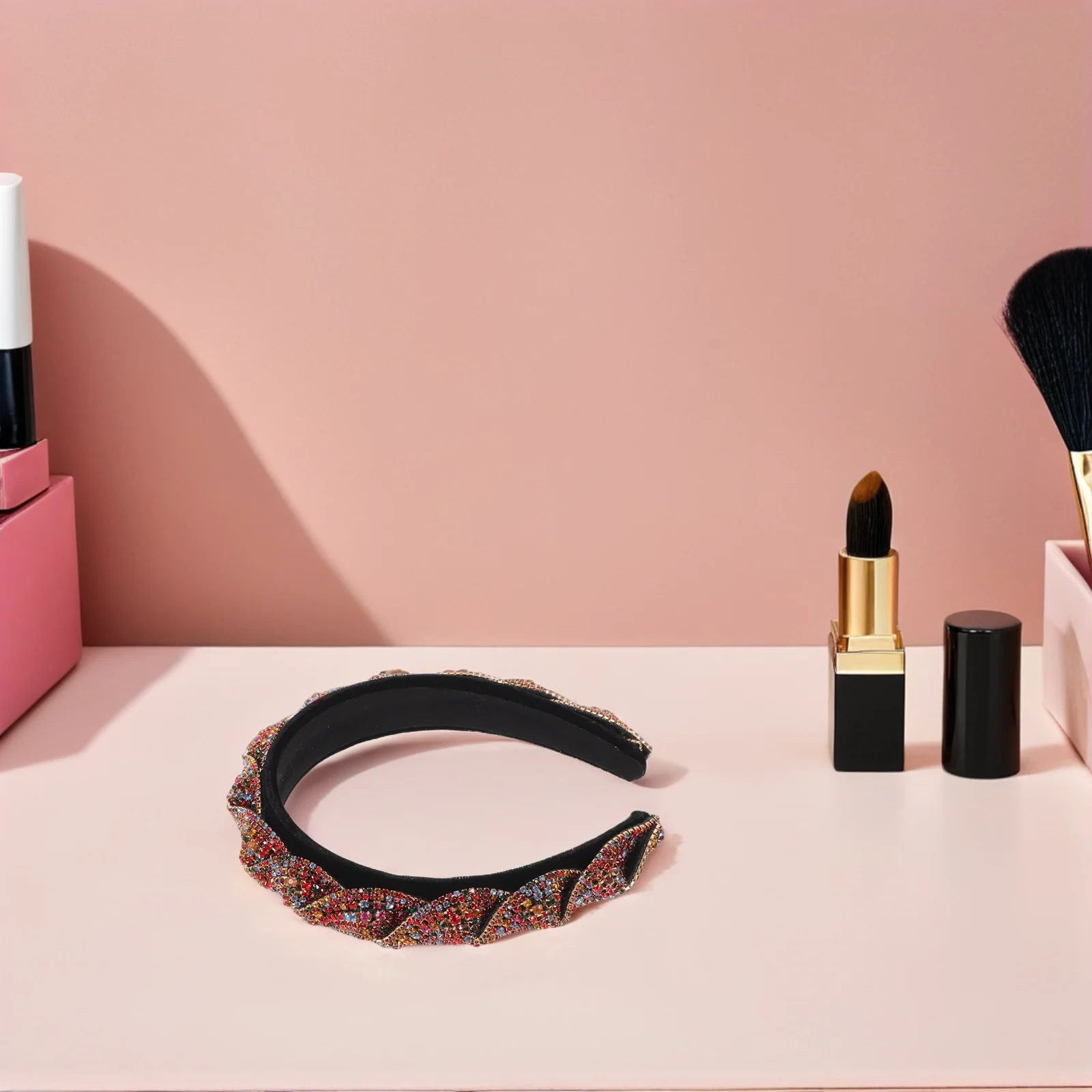 

Sparkling Rhinestone Headband Wide Hair Band For Women Party Prom Wedding Festival Evening Event Glitter Embellished