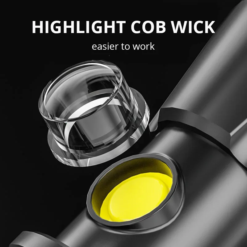 Wolfsbane Strong Light Tactical Flashlight Self Defense Patrol Broken Window Baseball Bat LED Torch Outdoor Emergency Lantern