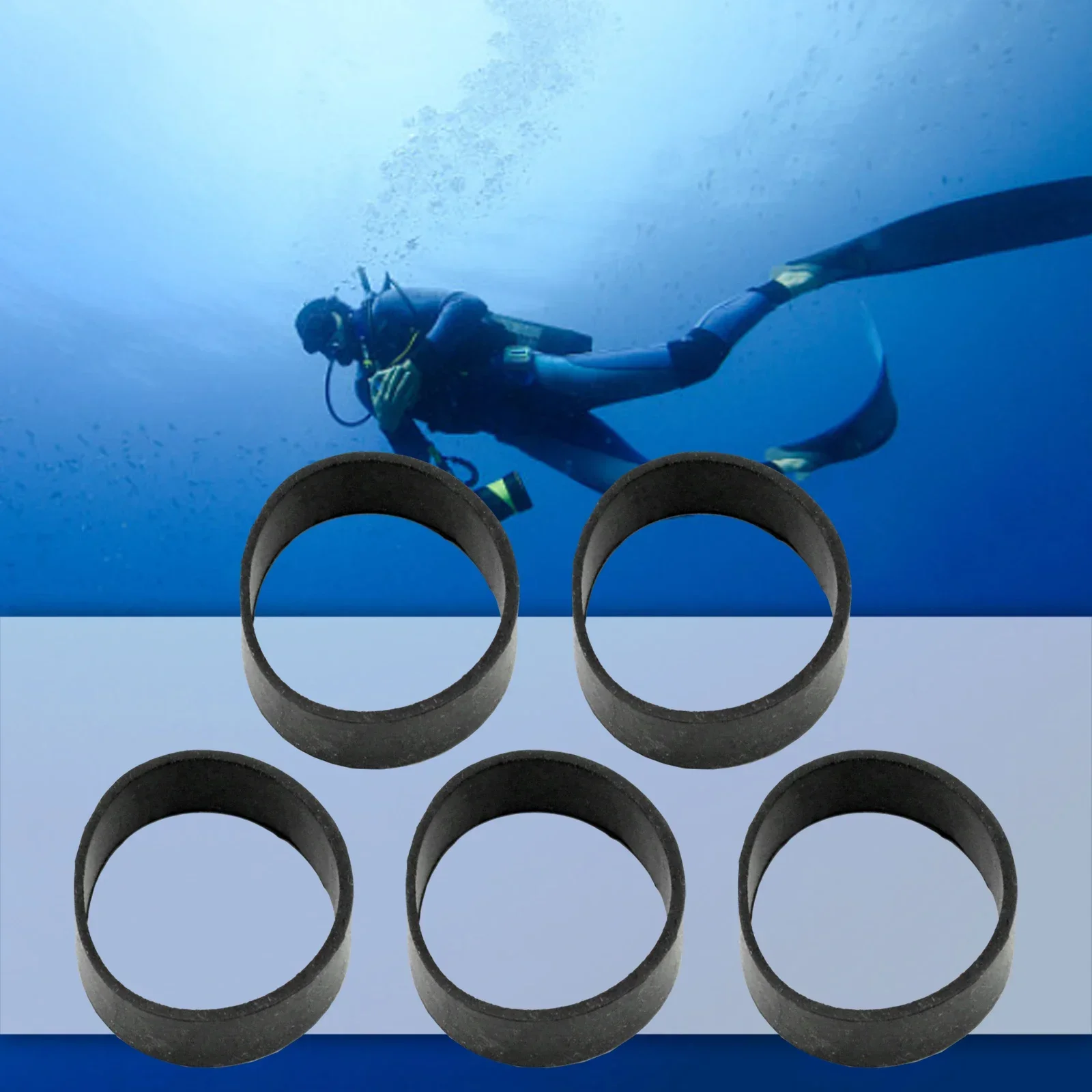 Bandas de goma para buceo, 5 piezas de anillo de goma fija negra, diámetro interior de 32MM, proporciona una correa segura, nuevo