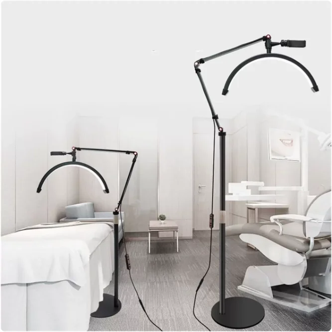 HD-M2X 20W half-moon LED video light 3000K-6000K dimmable, with metal holder and mobile phone holder