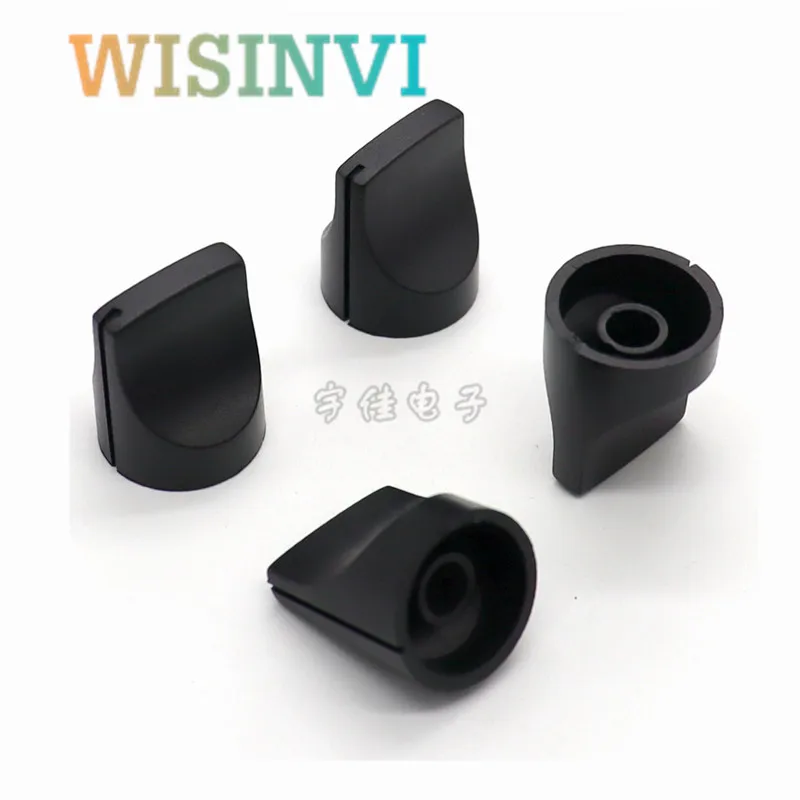 10PCS 20×24MM 20*24MM Black Plastic Knob Cap Potentiometer Volume Adjustment Switch Cap Knob Is Suitable for Flower Shaft 6MM