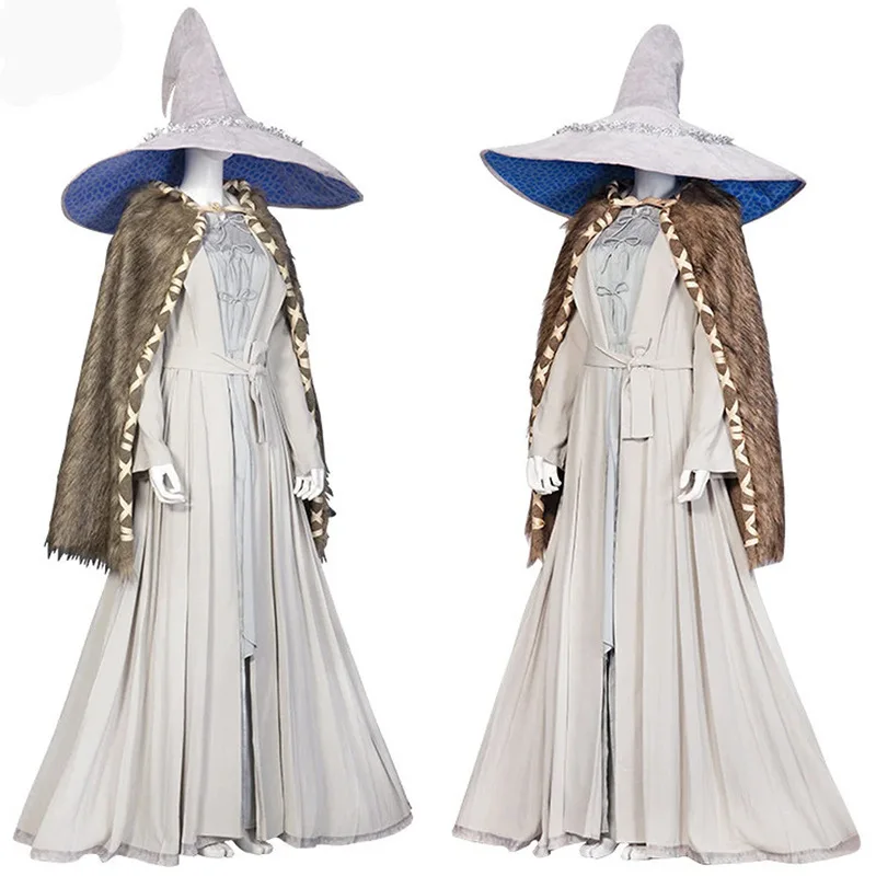 Spiel Elden Cosplay Kostüm Ranni Erwachsene Frauen Kleid Umhang Hut passt Mädchen Halloween Karneval Party Hexen kleid Cape Kostüm