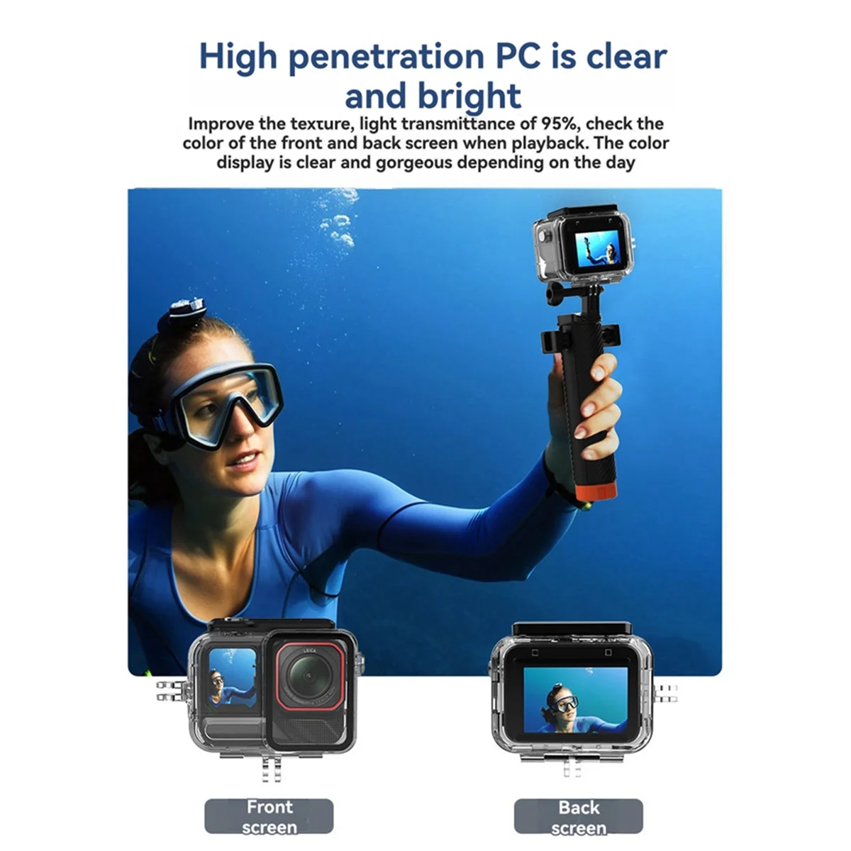 【Hot&Price】Waterproof Case for Insta360 Ace Pro 2 Waterproof Dive Case 60M Housing Underwater Action Camera Accessories