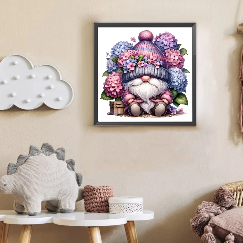 5D DIY 풀 라운드 드릴 다이아몬드 페인팅 라벤더 그놈 키트 홈 장식30x30cm