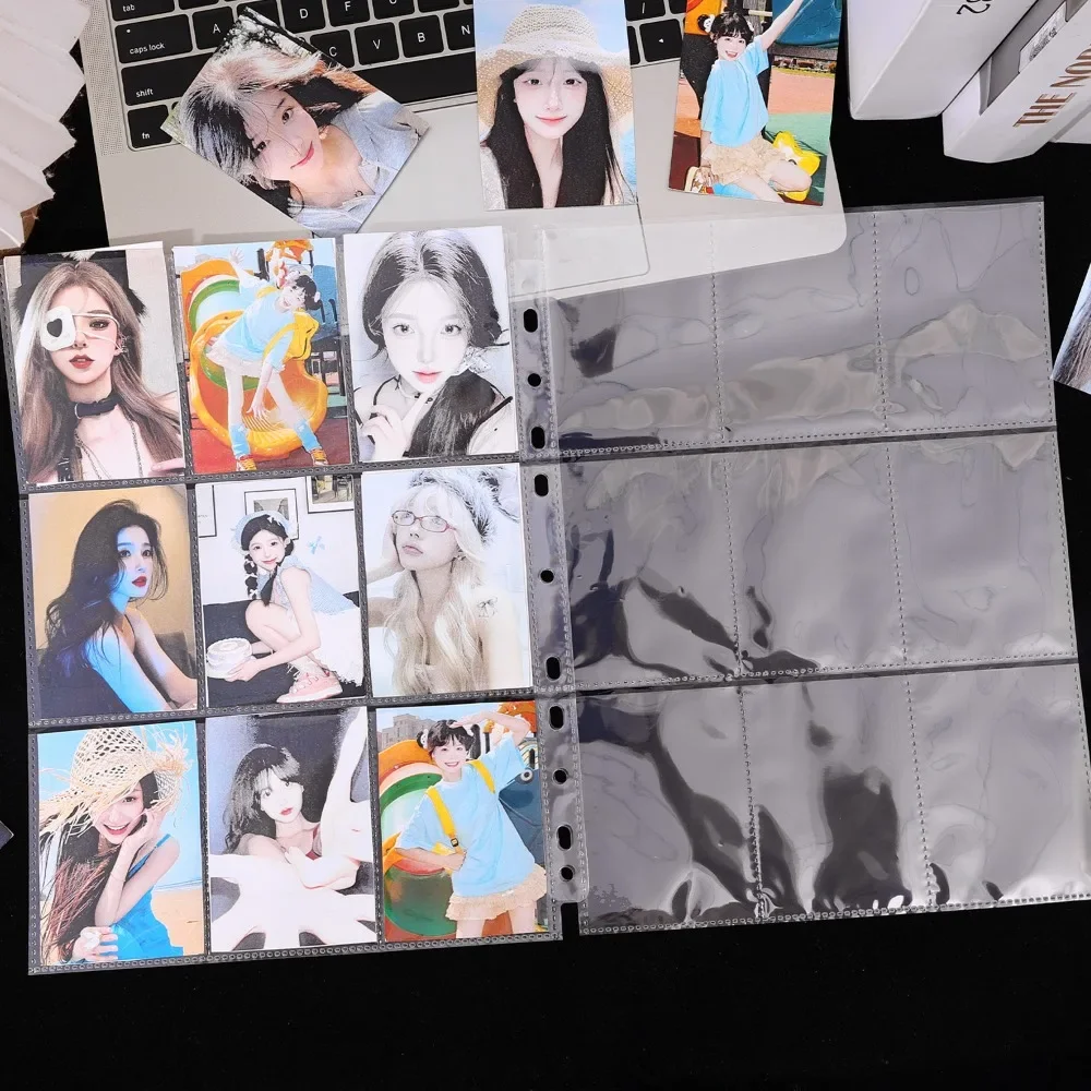 Double Side A4 Size 9 Pocket Binder Pages11-ring Trading Gaming Card Sleeves Storage Album ID Card Holder Idol Photo Collection