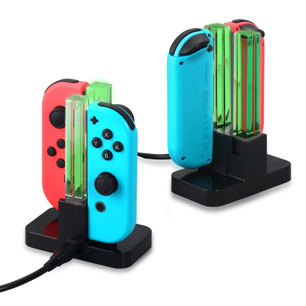 TNS-875 لـ SWITCH شاحن لوحة الألعاب Joypad جهاز شحن NS BT Gamepad ملون بأربعة شحن