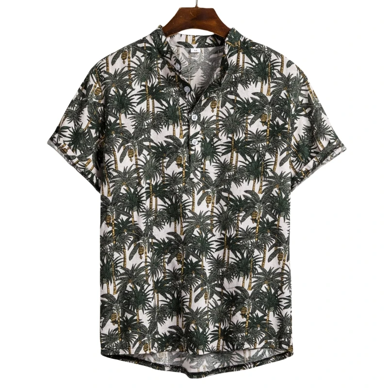 Luxury Men's Shirt Kit Oversize Shirts Man Beach Tiki Fashion Clothing Blouses Social T-shirts Free Shipping Hawaiian Cotton