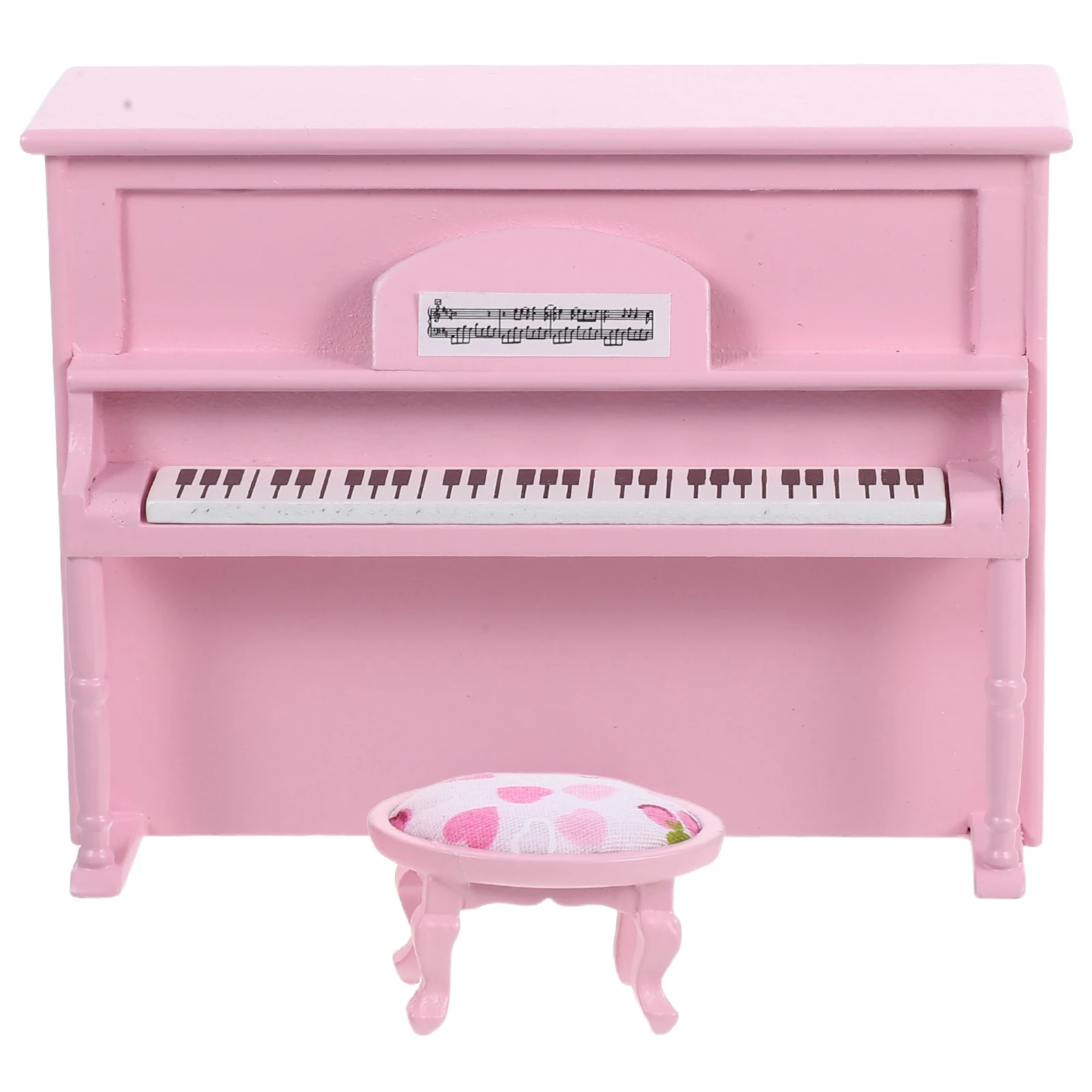 1 Set Sgabello verticale per casa delle bambole in miniatura Piccolo realistico per bambini Musical Scala 1/12 Mini Accessori per pianoforte Mobili per casa delle bambole Falso