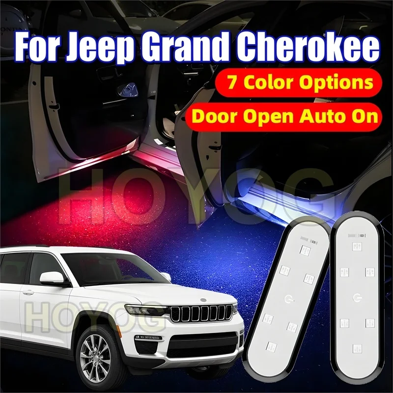 Fit for Jeep Grand Cherokee 2021-2026 Car Door Courtesy Light for Safer Entry and Exit powered by a USB Rechargeable Battery