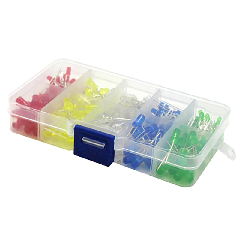200 قطعة/مجموعة 3 مللي متر/5 مللي متر LED عدة مختلط اللون أحمر أخضر أصفر أزرق أبيض صمام ثنائي باعث للضوء تشكيلة مجموعة صناديق