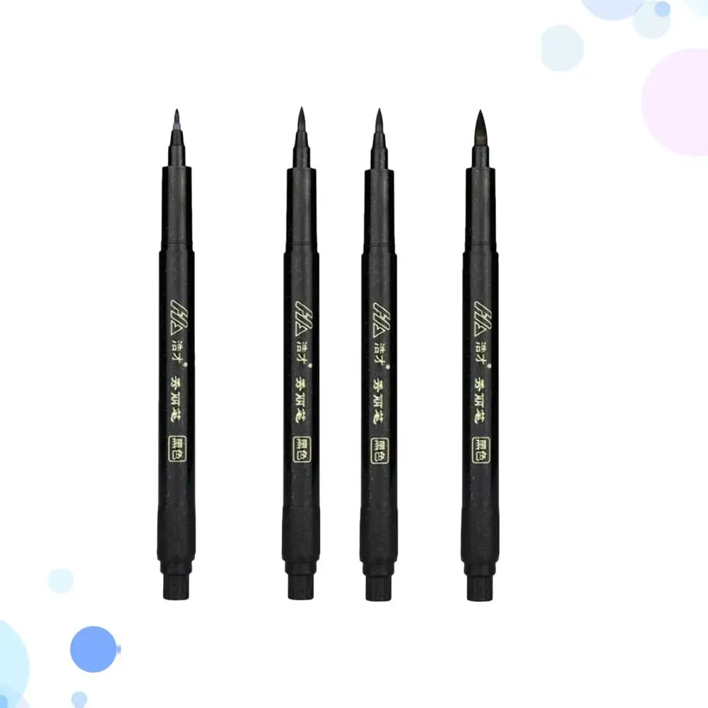 4 шт., ручки для каллиграфии, кисти, маркеры, надписи, тонкие, средние, инструменты для письма, принадлежности для рисования, акварельные рукописи