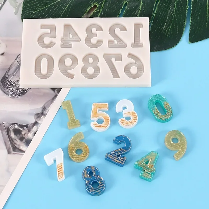 装飾用シリコンケーキモールド,日曜大工のベーキング,チョコレートフリップ,モデル番号0〜9,デザートに使用可能,3個