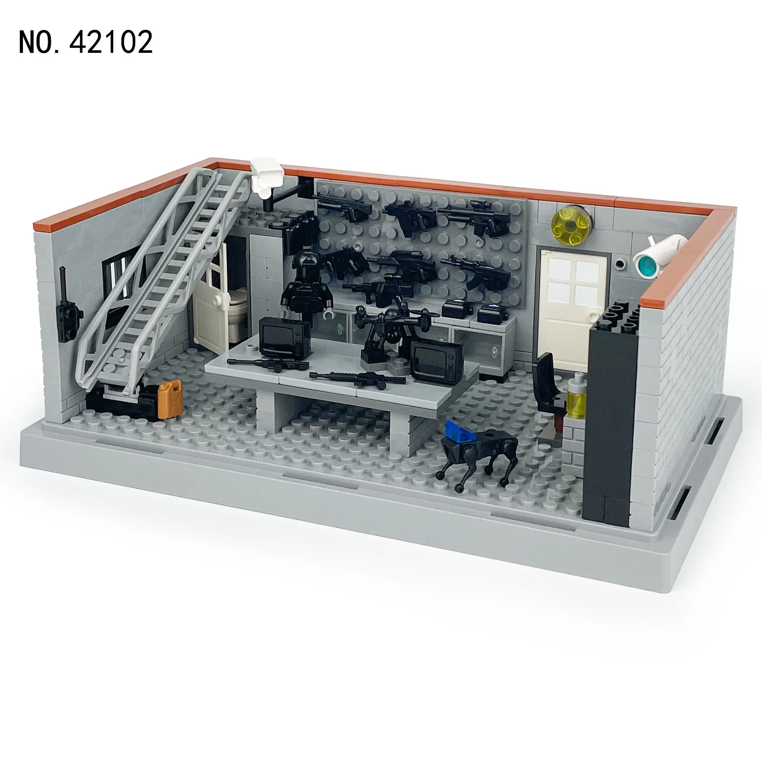 Military Strategy Armory Building Blocks Weapons Display Command Center Scene Bricks Toy Construction Model For Kids and Adults