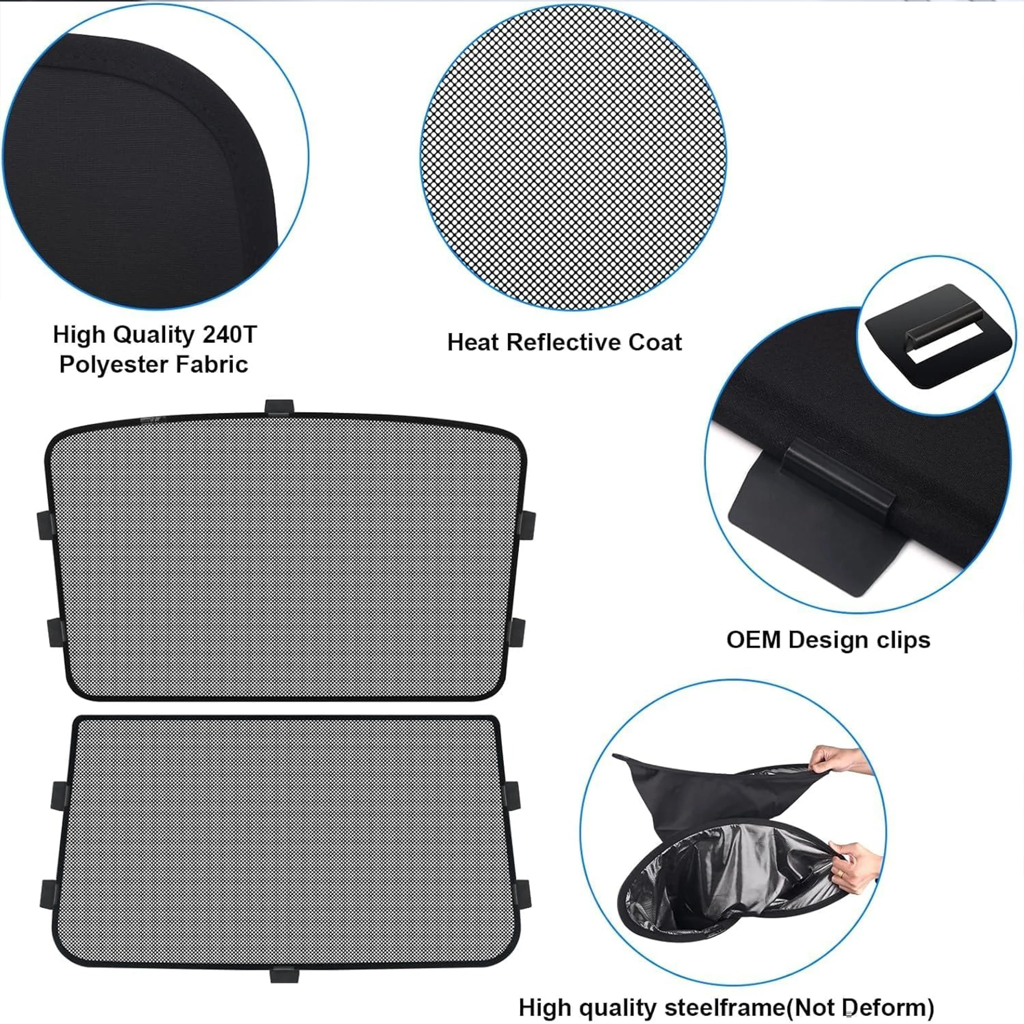 Suitable for Tesla Model 3 Split-Type Sunshade Curtain for Model 3 2016-2023 and Highland 2024 Ice Crystal Sunshade Curtain for Sunroof + Rear Windshield Sunshade