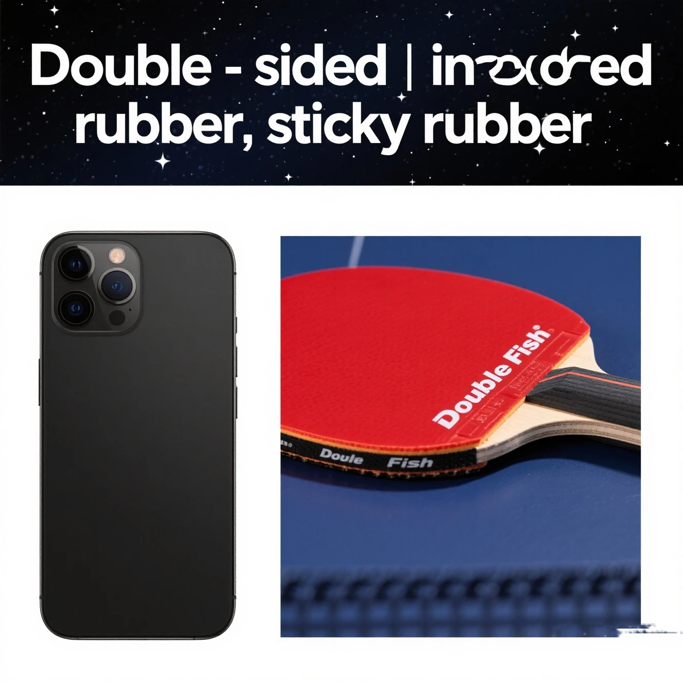 Double Fish Table Tennis Racket King Series, 7/8/9 - Star, for Beginners, for Competition and Training, Horizontal and Vertical