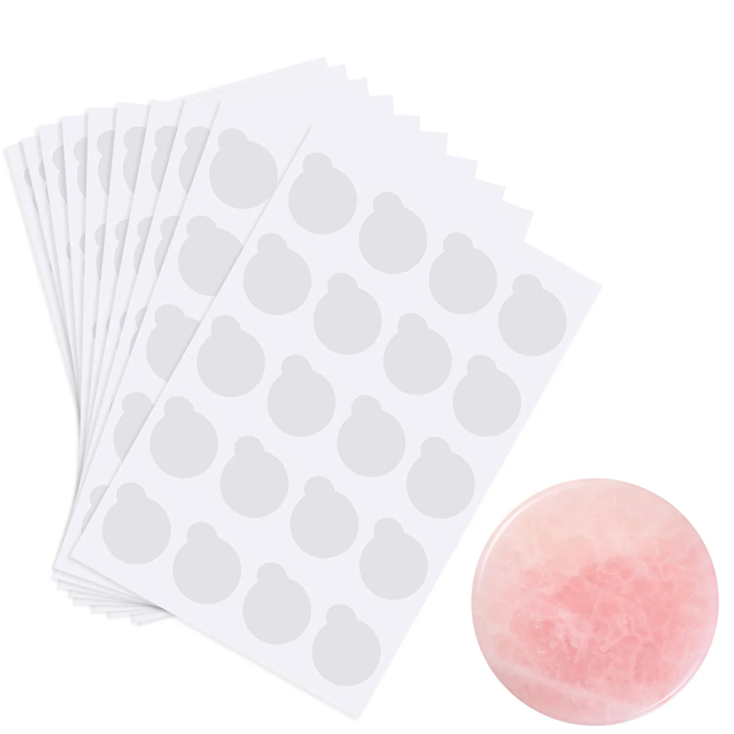 200 Pcs Disposable Eyelash Extension Adhesive Glue Pallet Sticker Pads Adhesive Holder Pad & 1 Pcs Eyelash Extension Jade Stone