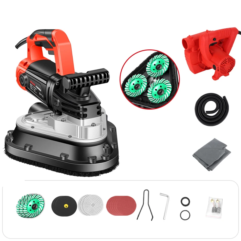 

GS-250 Handheld three head dust-free polishing machine, floor grinding machine, edge grinding, concrete cement floor renovation