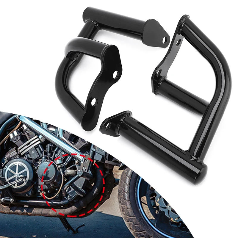 

Motorcycle Iron Engine Guard Crash Bar Bumper Fairing Frame Protector Bar Black For Yamaha VMX 1200 Models 1985-2007