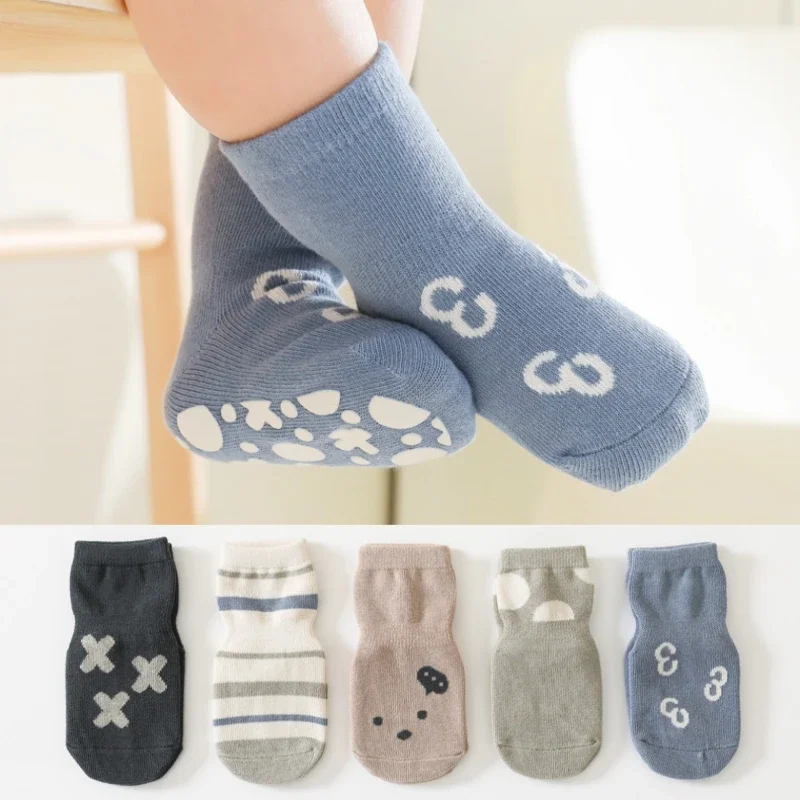 

Spring Autumn Baby Boys Girls Anti-Slip Floor Socks Infant Kids Trampoline Sock Shoes Children School Sports Mid Calf Long Socks