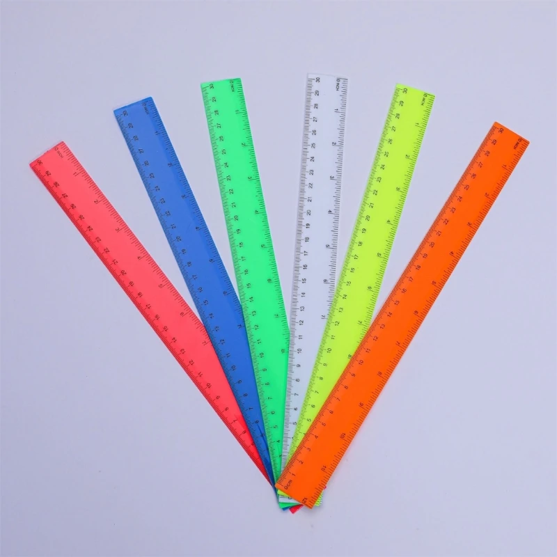 Math Ruler Colorful Drawing Ruler for Drawing Drafting Measuring