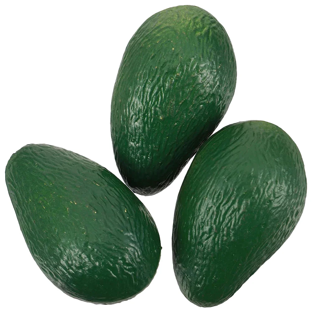 3 Pcs Window Photography Props Realistic Fruit Avocado Gifts Artificial Fruits Plastic Fake Food