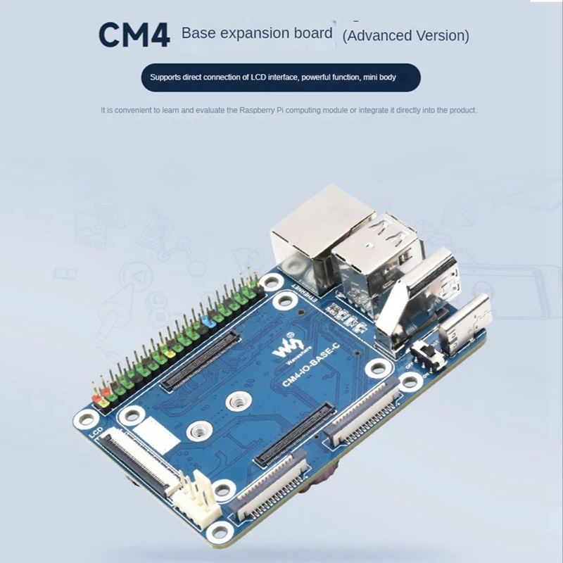 Waveshare For Raspberry Pi CM4 Expansion Board CM4-IO-BASE-C For Raspberry Pi Compute Module 4 Core Board Base Plate