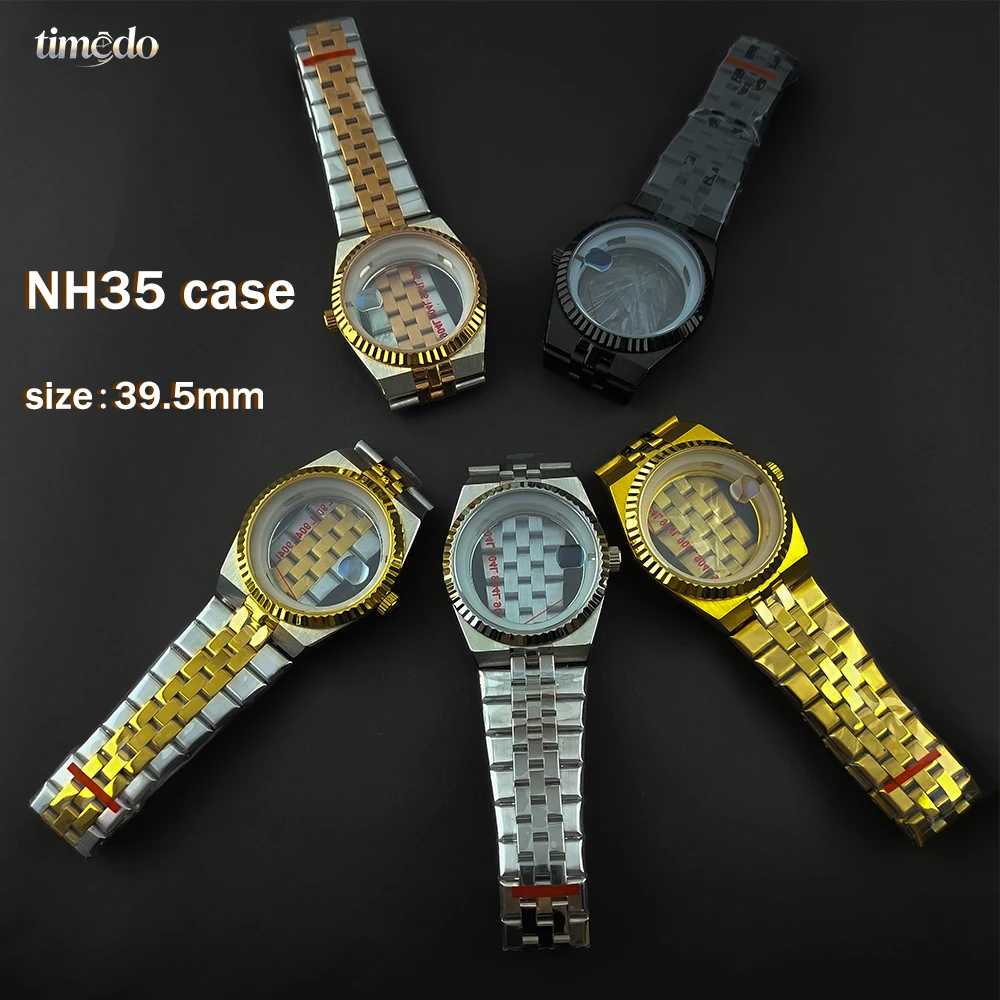 NH35 stainless steel case men's watch modification accessories custom logo sapphire glass suitable for NH35 movement