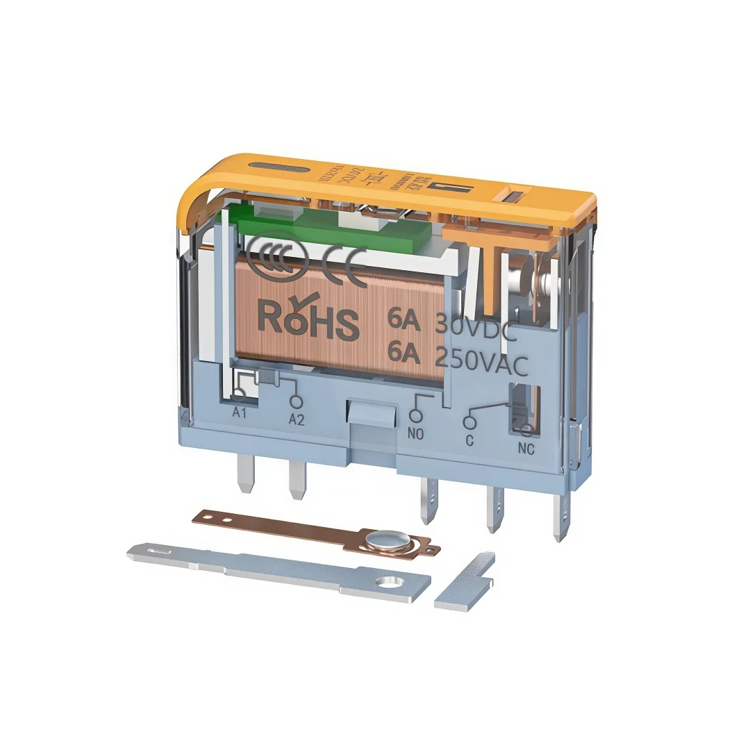 LANBOO J6A   6A 1NO1NC Relay Utra-thin Slim Relay DIN Mount12V 24V Micro Intermediate  Relay & Base Sold Separ
