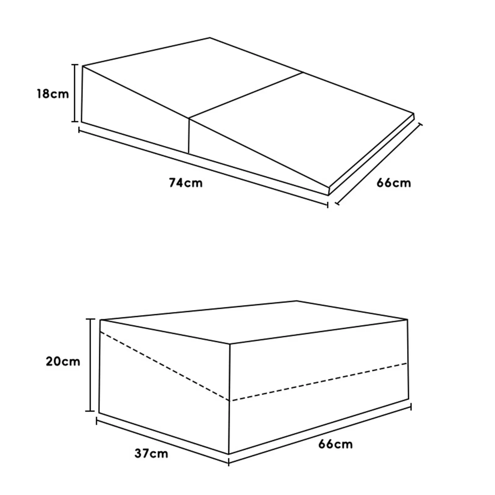 Gray Wedge Pillow with Support Sturdy Foam Incline Bed Cushion for Head Raise and Pillow for Legs Comfort
