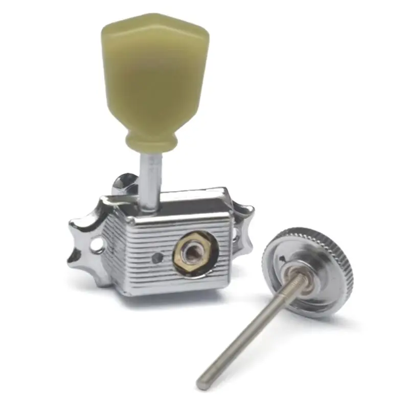 A99I-SAPHUE Replacement Guitar Machine Heads 3+ 3 Vintage Style Locking 1:15 Ratio Lock String Deluxe Tuning Key Pegs Tuners Set view 2