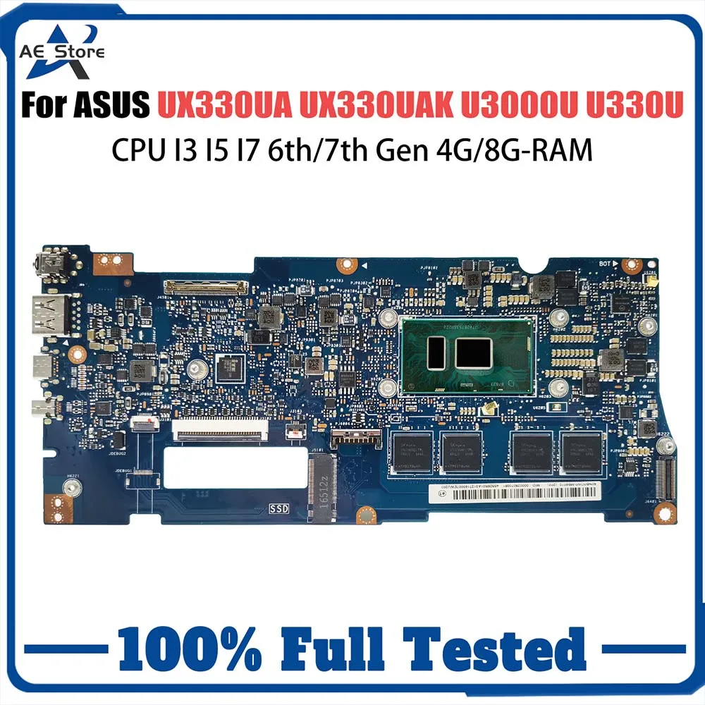 

UX330UAR Mainboard For ASUS UX330U UX330UAK UX330UA Laptop Motherboard I3 I5 I7 8th Gen CPU 8GB RAM 100% Test OK