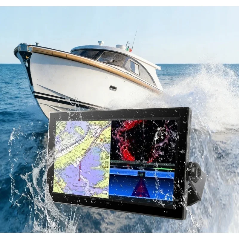 Marine GPS Chartplotter Display IP67 Rated Waterproof Sunlight Readable Screen 15.6 18.5 21.5 Inch for All Boats