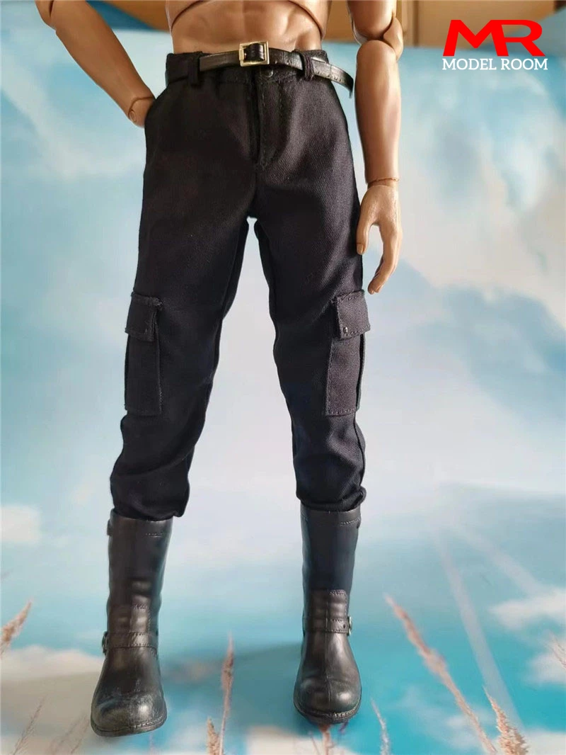Pantalones de combate masculinos a escala 1/6, Pantalones rectos informales a la moda, modelo de ropa que se ajusta a muñecas de cuerpo de figura de acción de soldado de 12 pulgadas