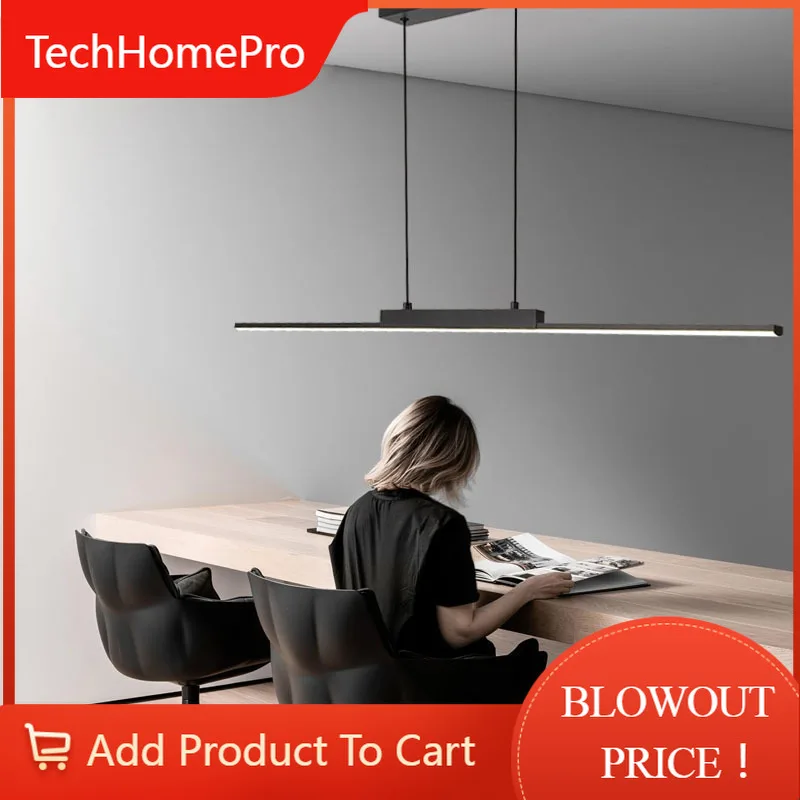 TechHPAcrylic LED 80/100cm Pendant Light Smart Control Long Strip Lights Living Room Kitchen Bedroom Hall Home Led Lighting Lus