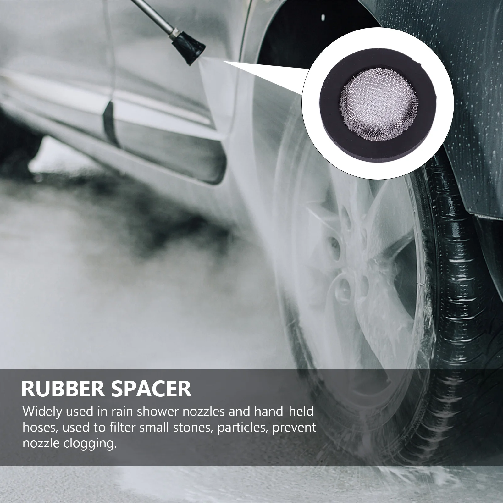 

40Pcs Rubber Washer 304 Stainless Steel Filter Screen Shower Hose Faucet Gasket Replacement Durable Nitrile Rubber Seal Ring