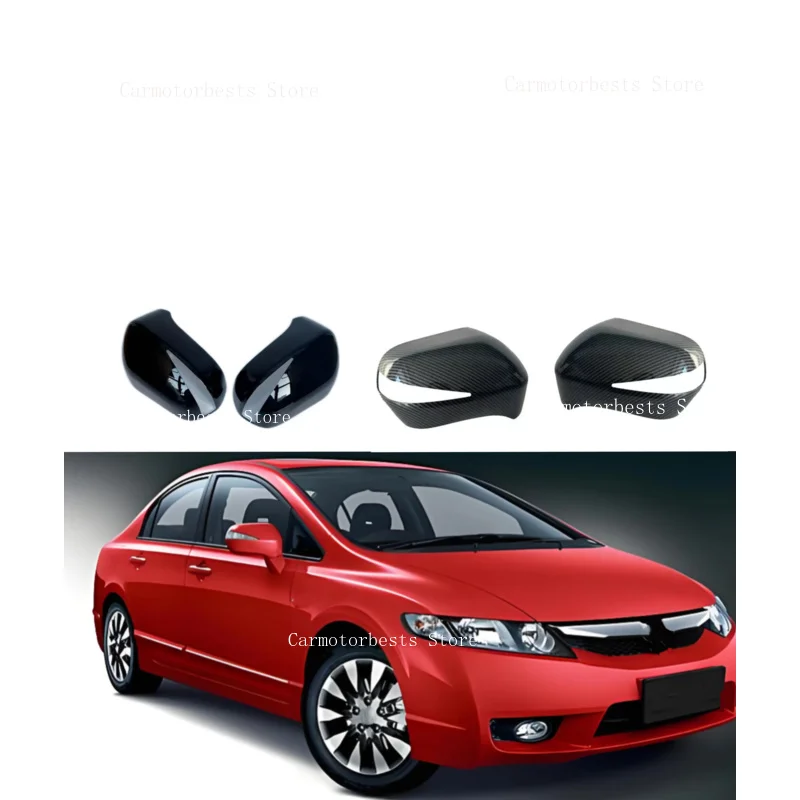 Car  Rearview Side Mirror Cover Fit For Honda Civic 8th 2005 2006 2007 2008 2009 2011  Wing Cap Rear View Case Trim Carbon Fiber