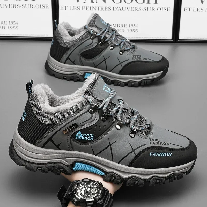 ملابس عمل عصرية مبطنة بالصوف ملابس عمل غير رسمية لتسلق الجبال أحذية خارجية دافئة مضادة للانزلاق ملابس موقع البناء نعل PVC متين