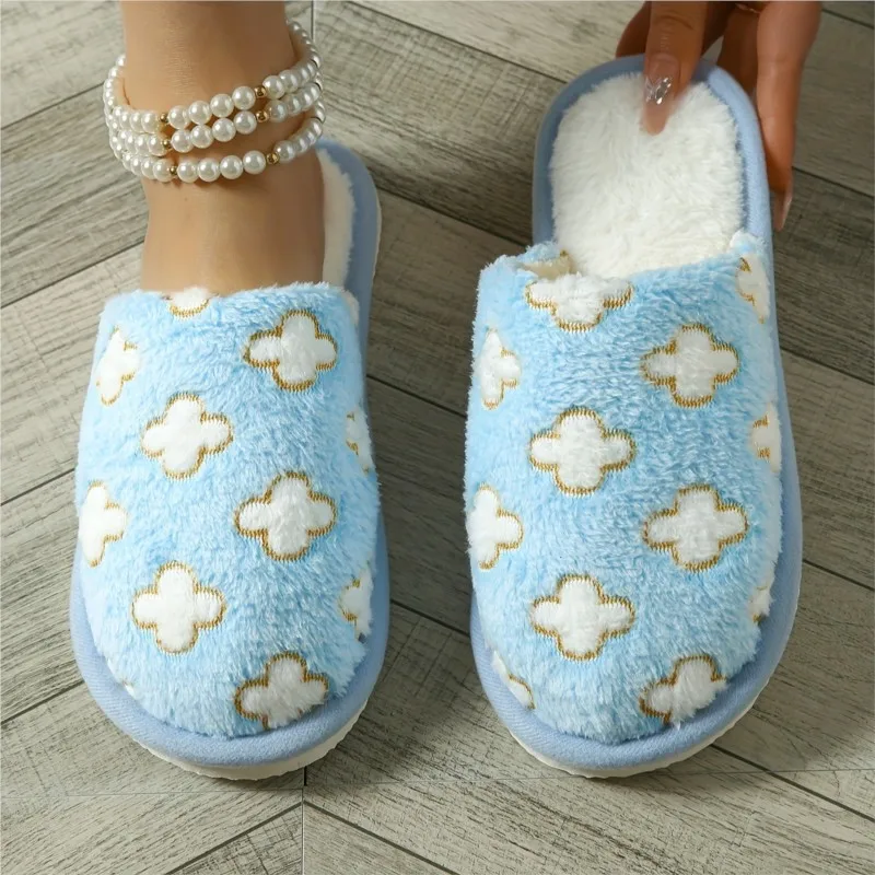 

Slippers Woman Winter Warm Simple Ladies Slippers Fur Plush Women's Slippers Home Family Indoor Cotton Shoes Footwear Female