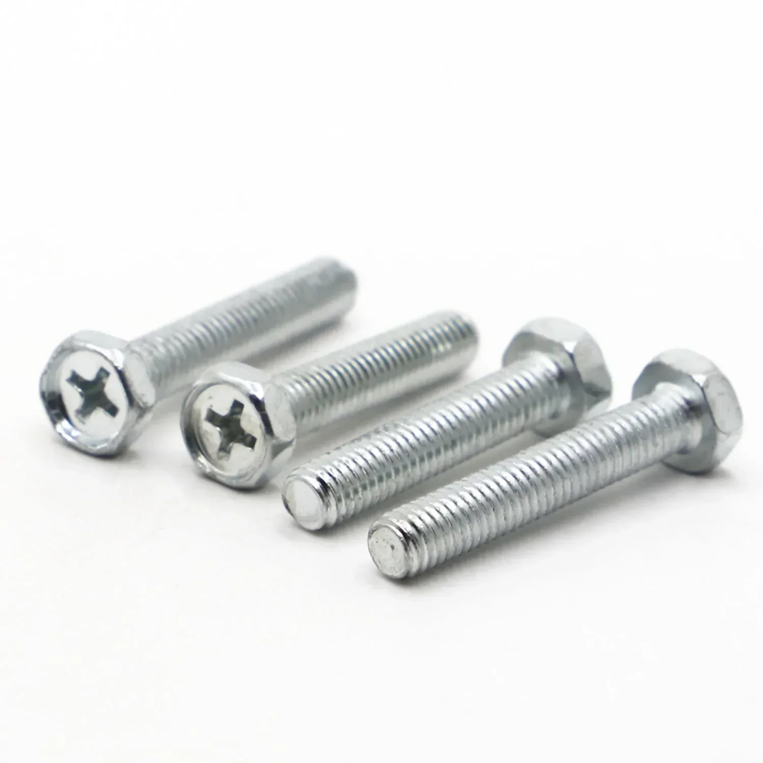 5P 10 PCS Aço Galvanizado Cruz Recesso Parafuso de Cabeça Hexágono Externo Phillips Parafuso Hexagonal Externo M4 M5 M6