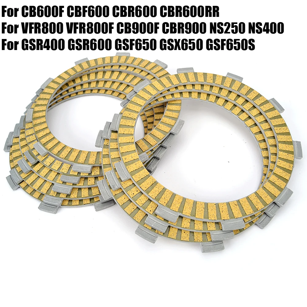 Clutch Plate Friction Plates Kit For Honda CB600F CBF600 CBR600F4i CBR600 CBR600RR VFR800 CB900F CBR900 VFR800F NS250 NS400