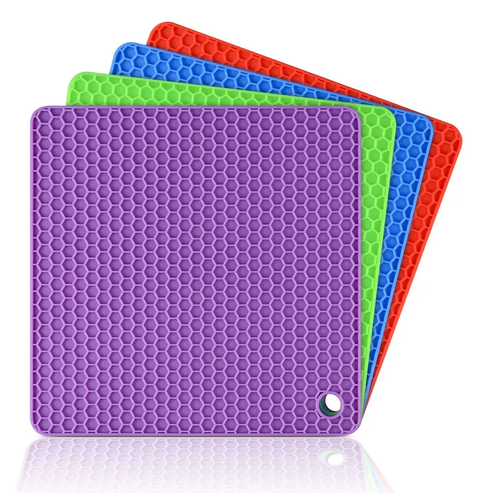 

Силиконовые подставки-триветы - подставки для горячих блюд, многофункциональные подставки для ложек, термостойкие, из пищевого силикона, набор из 4 штук