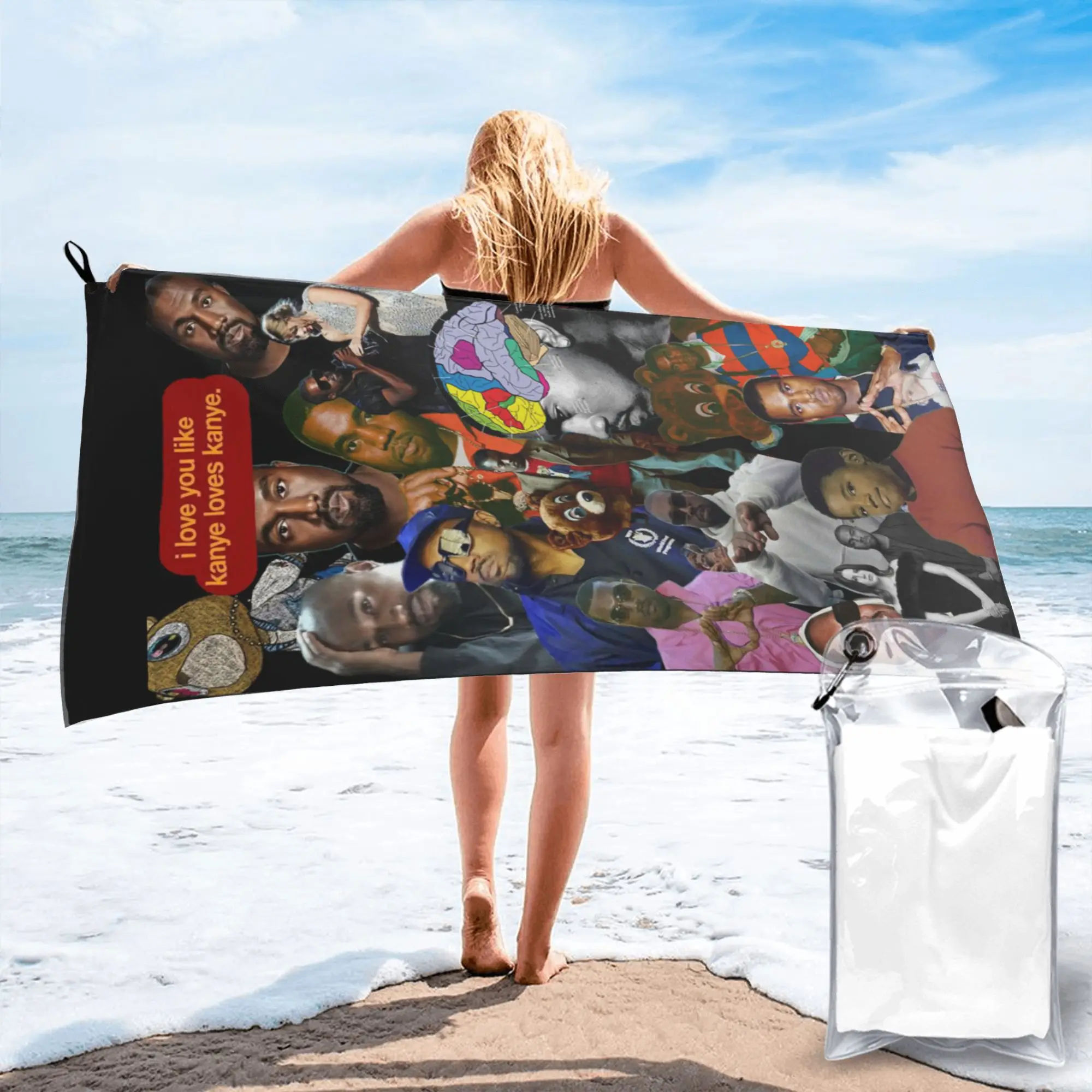

Kanye West Beach Towel Soft Microfiber Quick Dry Absorbent Quick Towels For Mountain Climbing