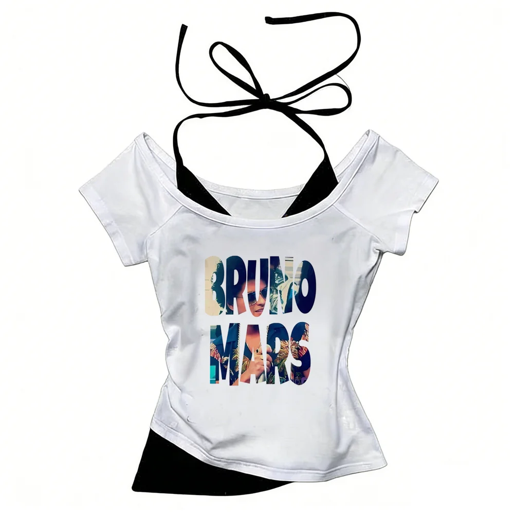 Bruno Mars t-shirt women Breathable Y2k 2000s kawaii t-shirt Retro Pop Culture 2000s Comfortable Gothic harajuku