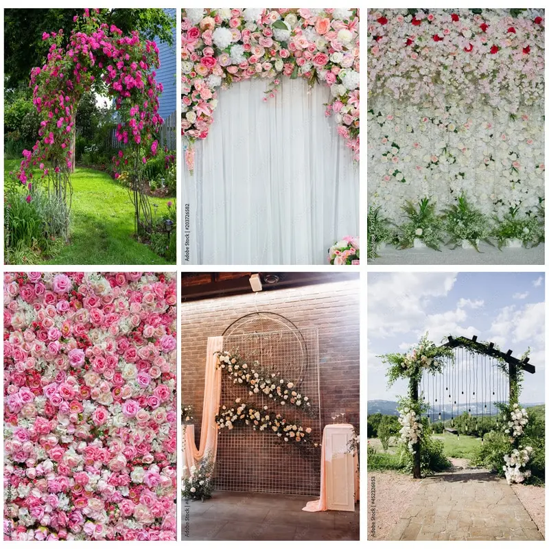 

SHENGYONGBAO Art Cloth Custommade Wedding Photography Backdrops Flower Wall Forest Danquet Photo Background Studio Props HL-13