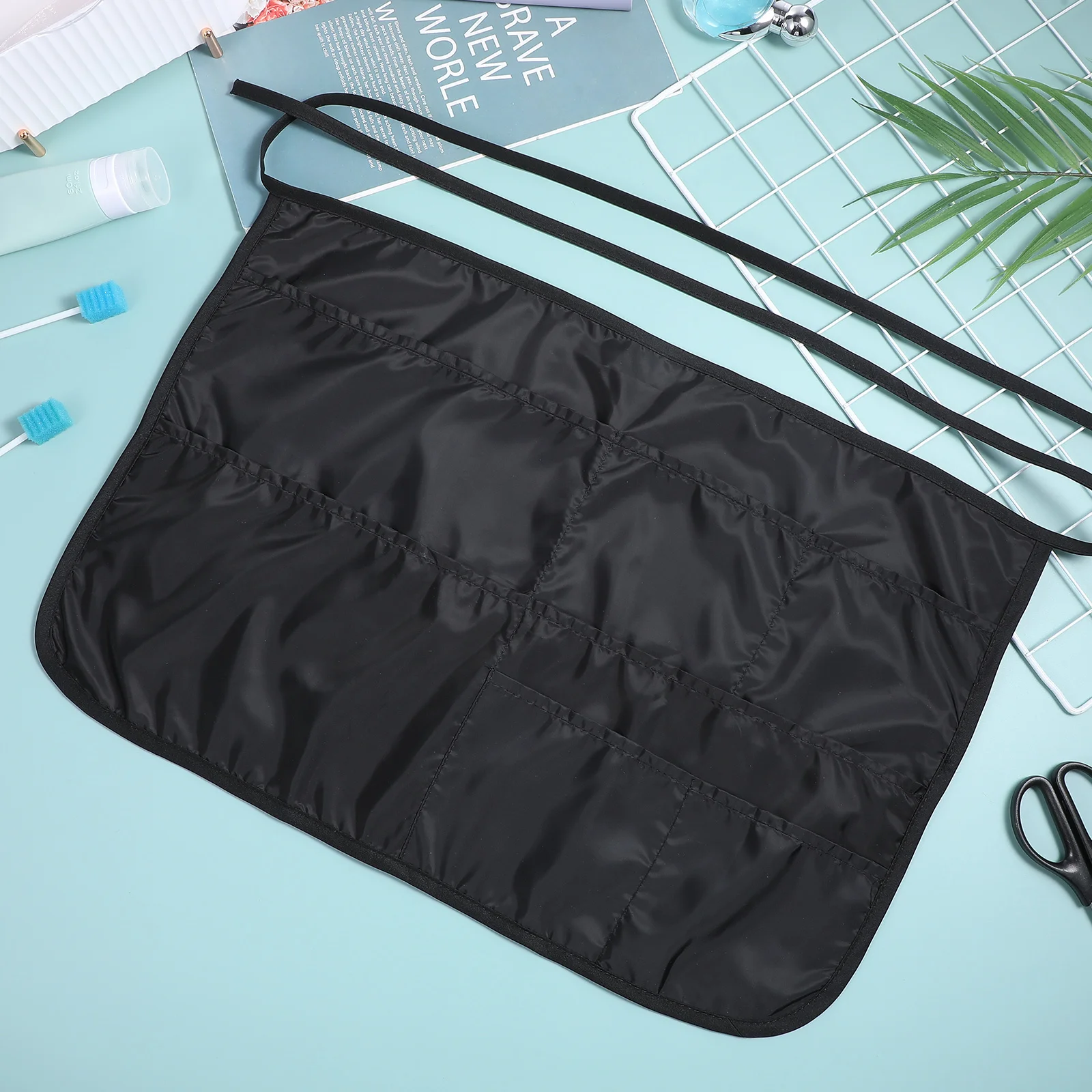 

Waist Apron For Hair Stylist Pet Grooming Multi Pocket Housekeeping Apron Cleaning Tool Workwear Back Tie