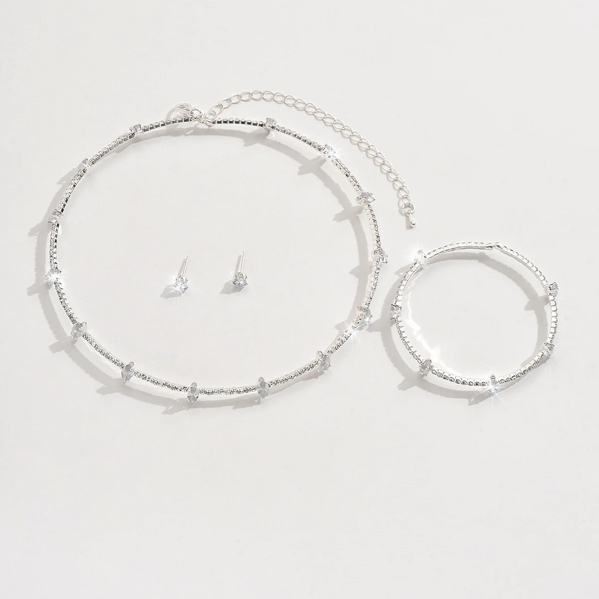 

Kitykiss Bridal Rhinestone Jewelry Set - Light and Sparkling, Suitable for Wedding and Daily Wear, Luxurious and Simple