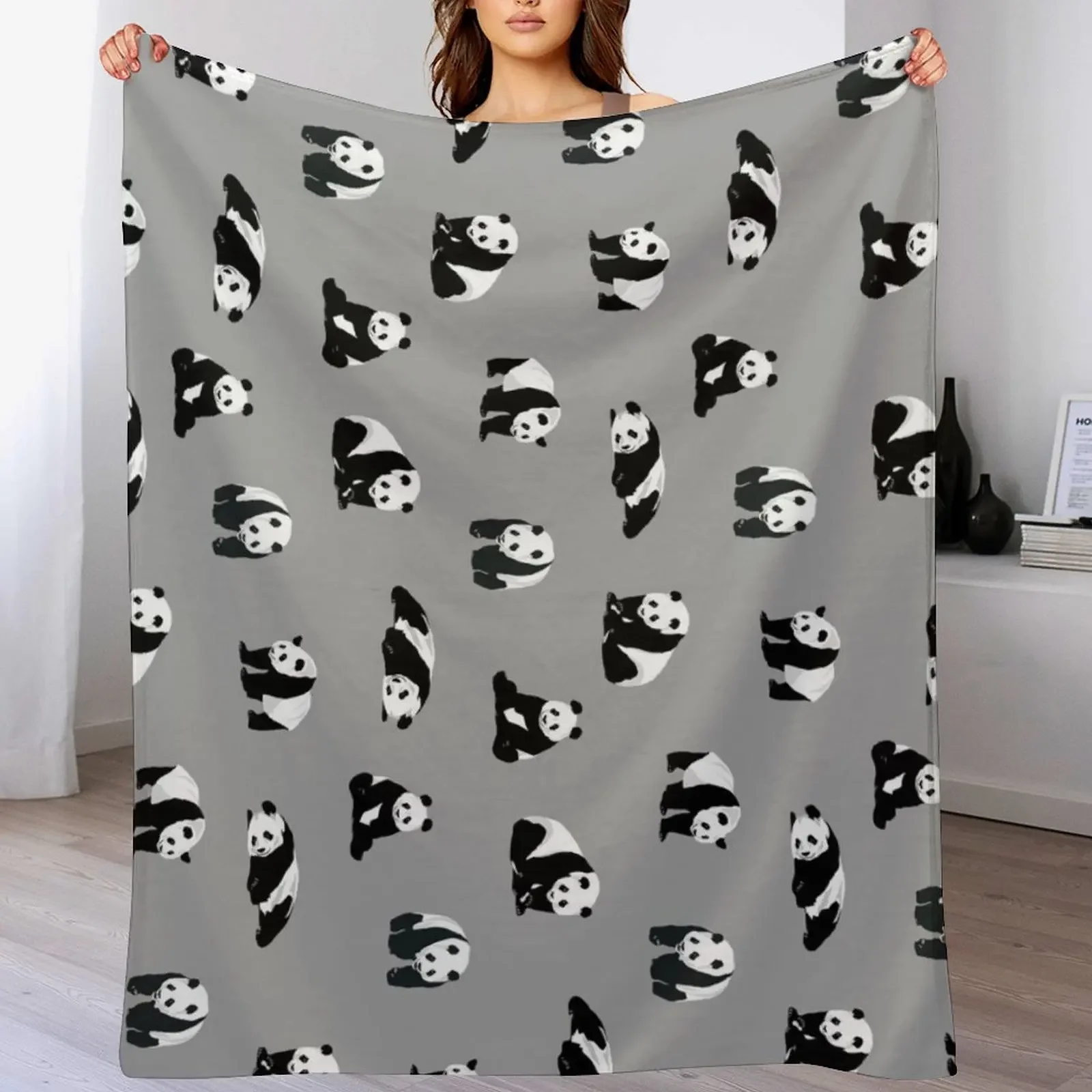 

Pandas on Grey Throw Blanket Bed Extra Large Throw Beach Softest Blankets